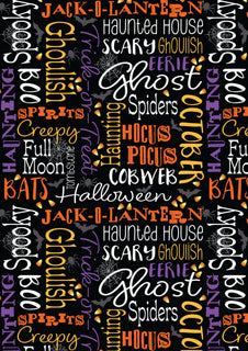 Ghostly Soiree - Ghostly Words - Black - Nicole Decamp
