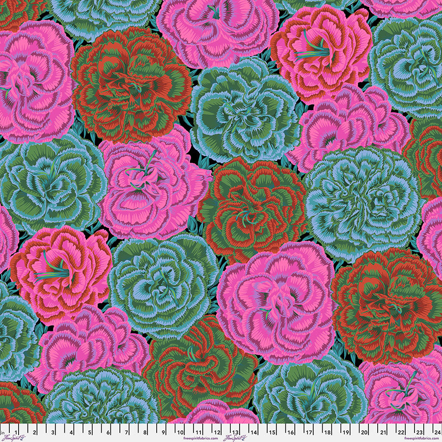 August 2025 - Picotee Carnations - Dark - Kaffe Fassett