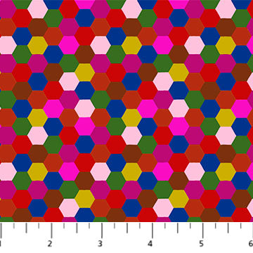 Piecework Hexagons Eccentric by Anna Maria Textiles