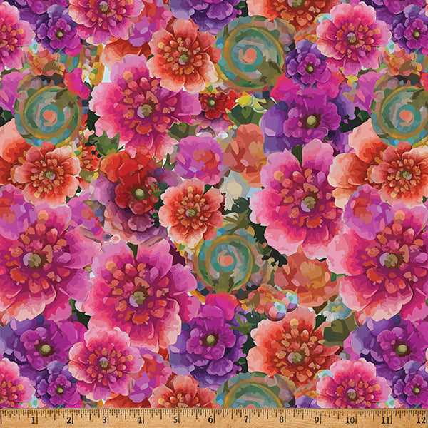 Whimsical Flower Garden Fuchsia