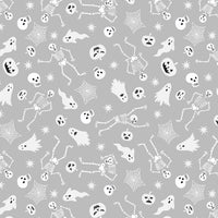 Witchy Woods Spooky Friends On Ghostly Grey (glow in the dark)