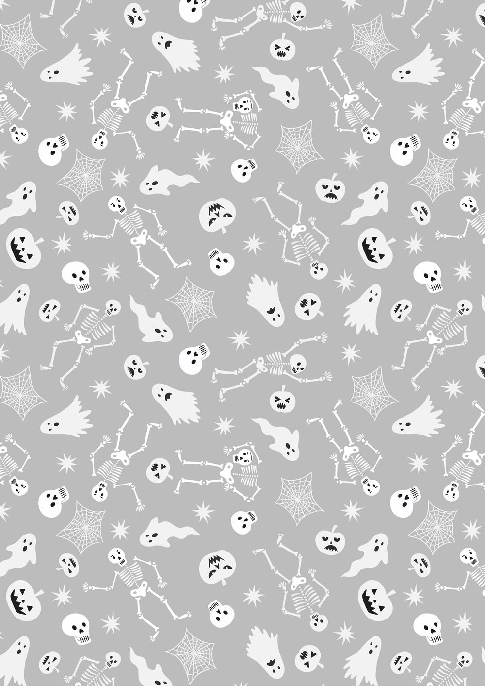 Witchy Woods Spooky Friends On Ghostly Grey (glow in the dark)