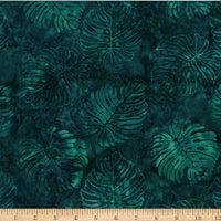 Bali Batik Monstera Leaf Deep Jewels
