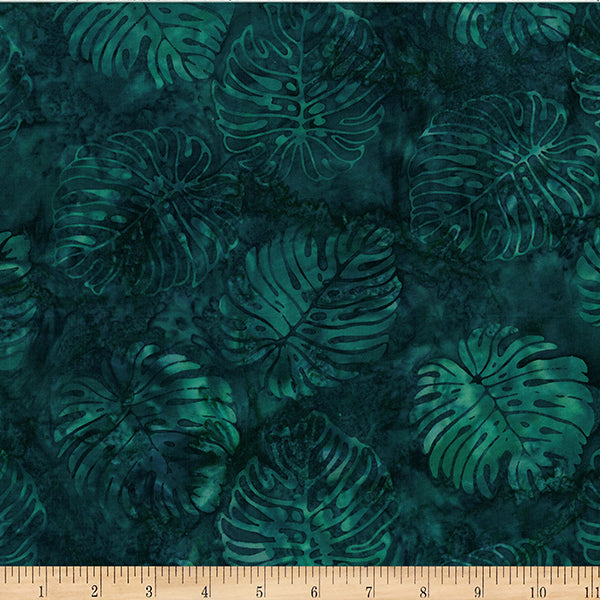 Bali Batik Monstera Leaf Deep Jewels