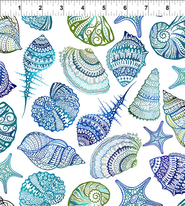 Wonders of the Ocean - Shells - Blue - Jason Yenter