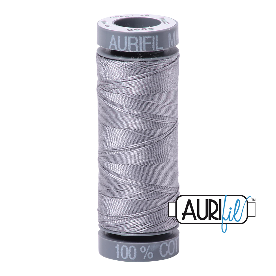 Aurifil 28wt-110yd -Grey  - 2605