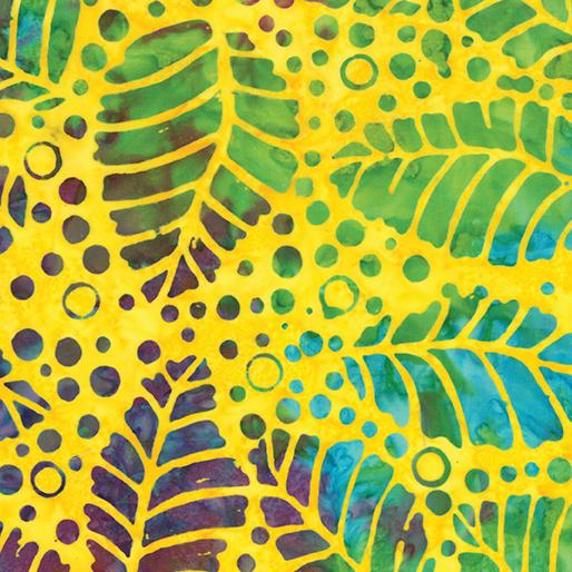 Bali Tropical Cove Cane Leaf - Yellow