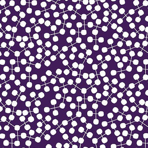 Black White & Bright-Branch  Dots-Purple