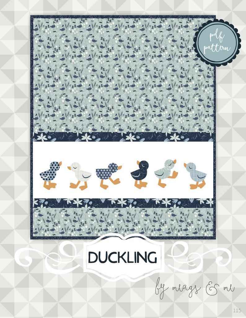Blue Goose Duckling Pattern 38x46