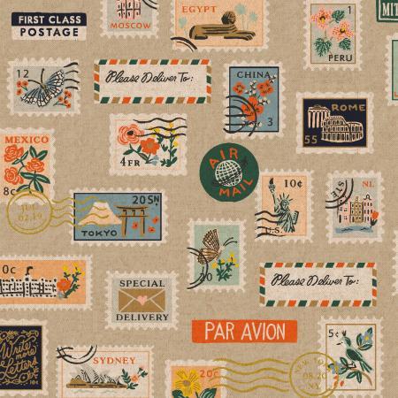 Bon Voyage Postage Stamps - Canvas