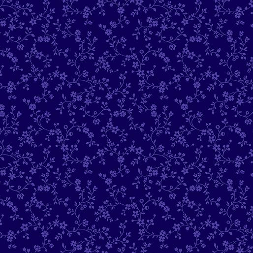 Color Theory Flowering Vines- Navy