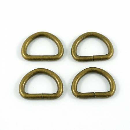 D-Rings for 1/2in Straps  Antique Brass