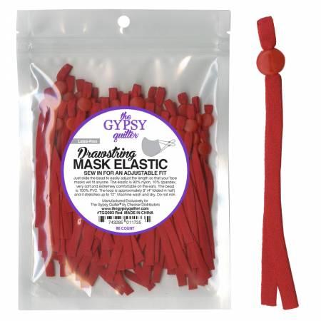 Drawstring Mask Elastic Red 60ct