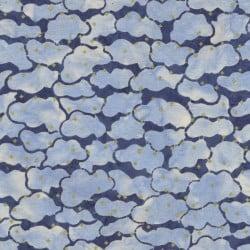 Dusk To Dawn Batiks - Blue Clouds Metallic