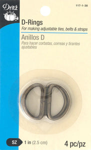 D-Rings Antique Gold 1in 4pc