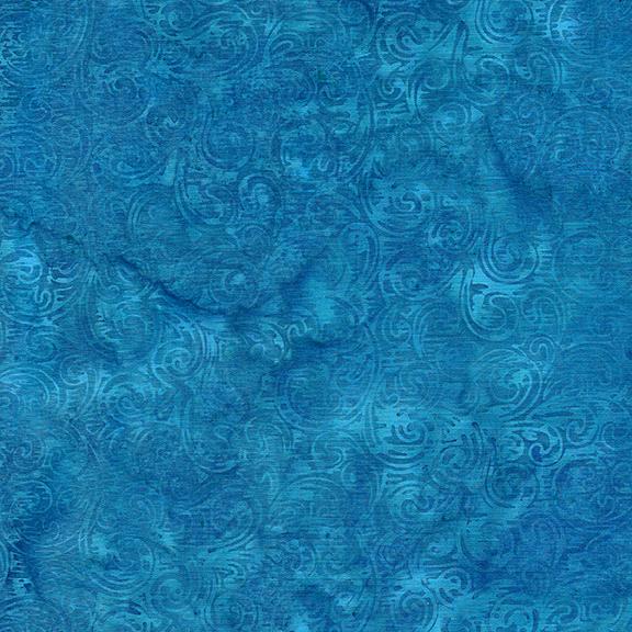 Island Batik - Swirl Woodblock Bluebird