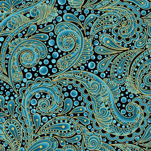 Hooked Fish-Paisley Turquoise