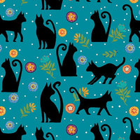 Folktown Garden Cats Teal