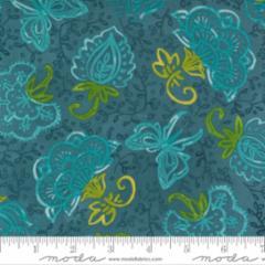 Carolina Lilies-Butterflies -Teal