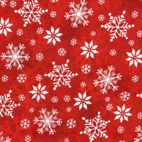 Winter Whimsy Flannel-Snowflakes Red