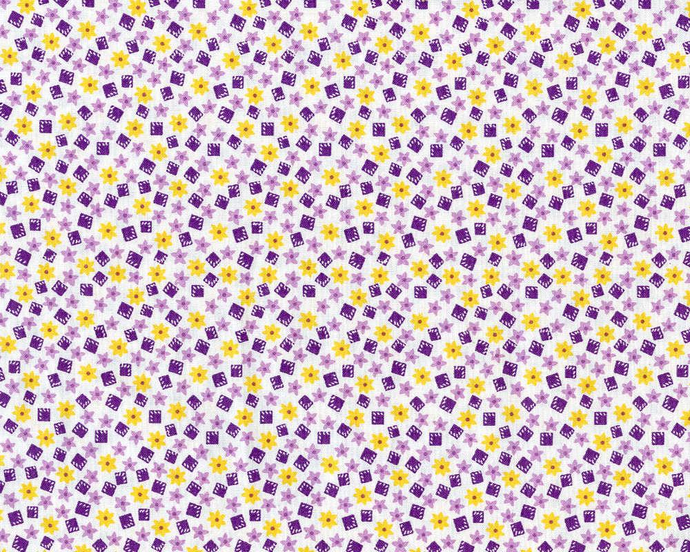 Nana Mae Floral Shape Toss-Yellow/purple