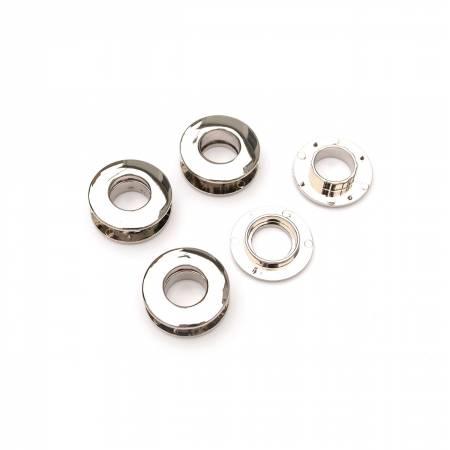 Four Double Faced Snap Together Grommets 12mm Nickel