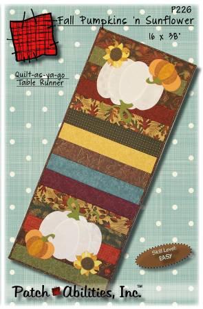 Fall Pumpkin 'N Sunflower 16x38 table runner