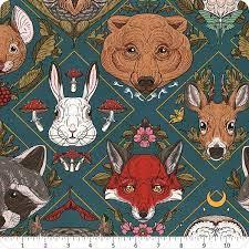 Forest Floor Nighttime Friends  Teal