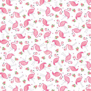 Fun in the Sun-Mini Flamingos -white
