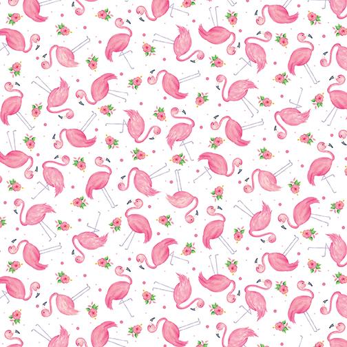 Fun in the Sun-Mini Flamingos -white
