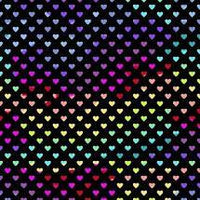 Hearts-Black with Rainbow Hear ts