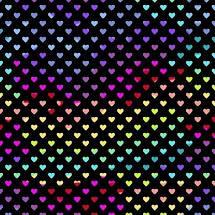 Hearts-Black with Rainbow Hearts