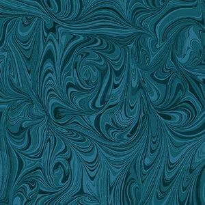 Hooked Fish-Marble Tonal -dark ocean