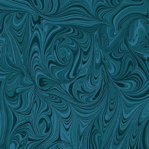 Hooked Fish-Marble Tonal -dark ocean