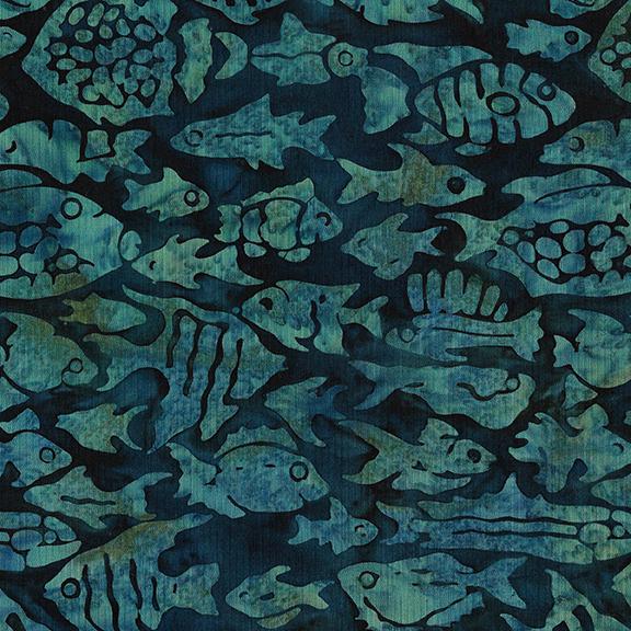 Island Batik - Fish Blueberry