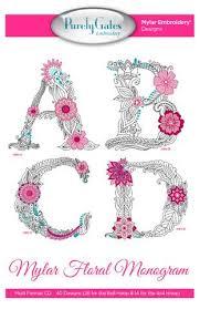 Mylar Floral Monogram Machine Embroidery Design