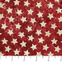 Northcott Stars & Stripes Red Flannel