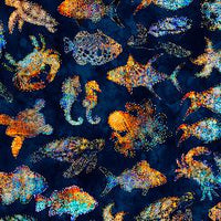 Pacifica Sealife Toss- Navy - Navy