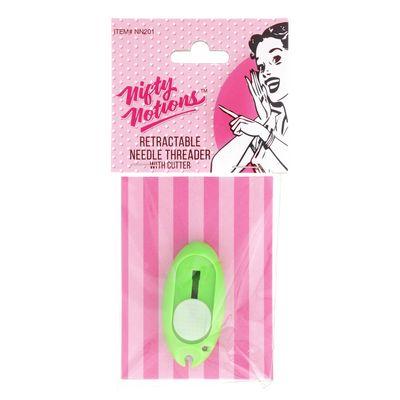 Retractable Needle Threader with Cutter