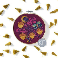 Rikrack Acorn Kit  Hand Embroidery
