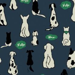 Scribble Dogs Canvas Blue