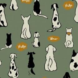 Scribble Dogs Canvas Sage