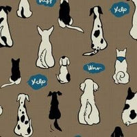 Scribble Dogs Canvas Taupe