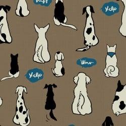 Scribble Dogs Canvas Taupe