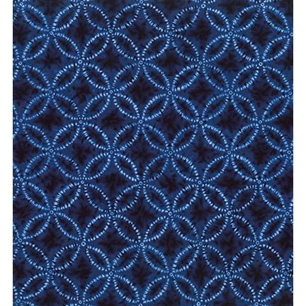 SHIBORI BLUES -dark blue circles