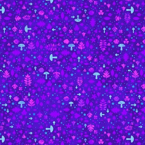 Small Mushrooms Glow-Purple