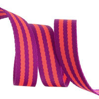 Tula Pink Web 1in 2yd watermel on Plum
