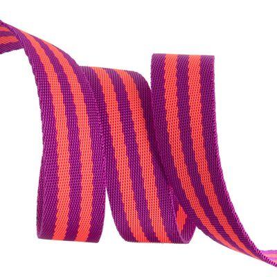 Tula Pink Web 1in 2yd watermel on Plum