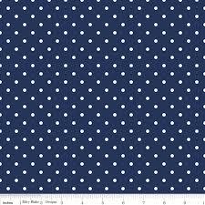 White Swiss Dot-navy