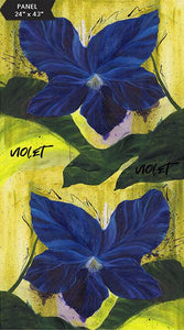 Wildflower Lemon Violet Panel by Frond Design Studios